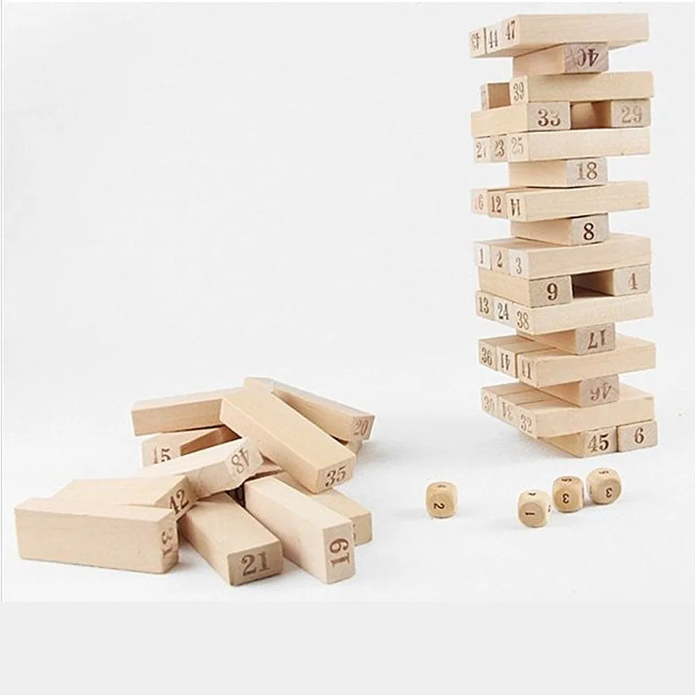 Classic Jenga gioco in legno Torre del blocco di legno impilabili Giochi  Famiglia Puzzle Giochi di Building Block giocattolo, Jenga è un gioco