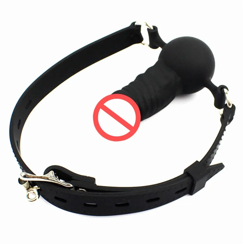 Full silicone Open Mouth Gag BDSM Bondage Contacts Ball Gags Oral Fixation Sex Toy pour couple Adulte Game