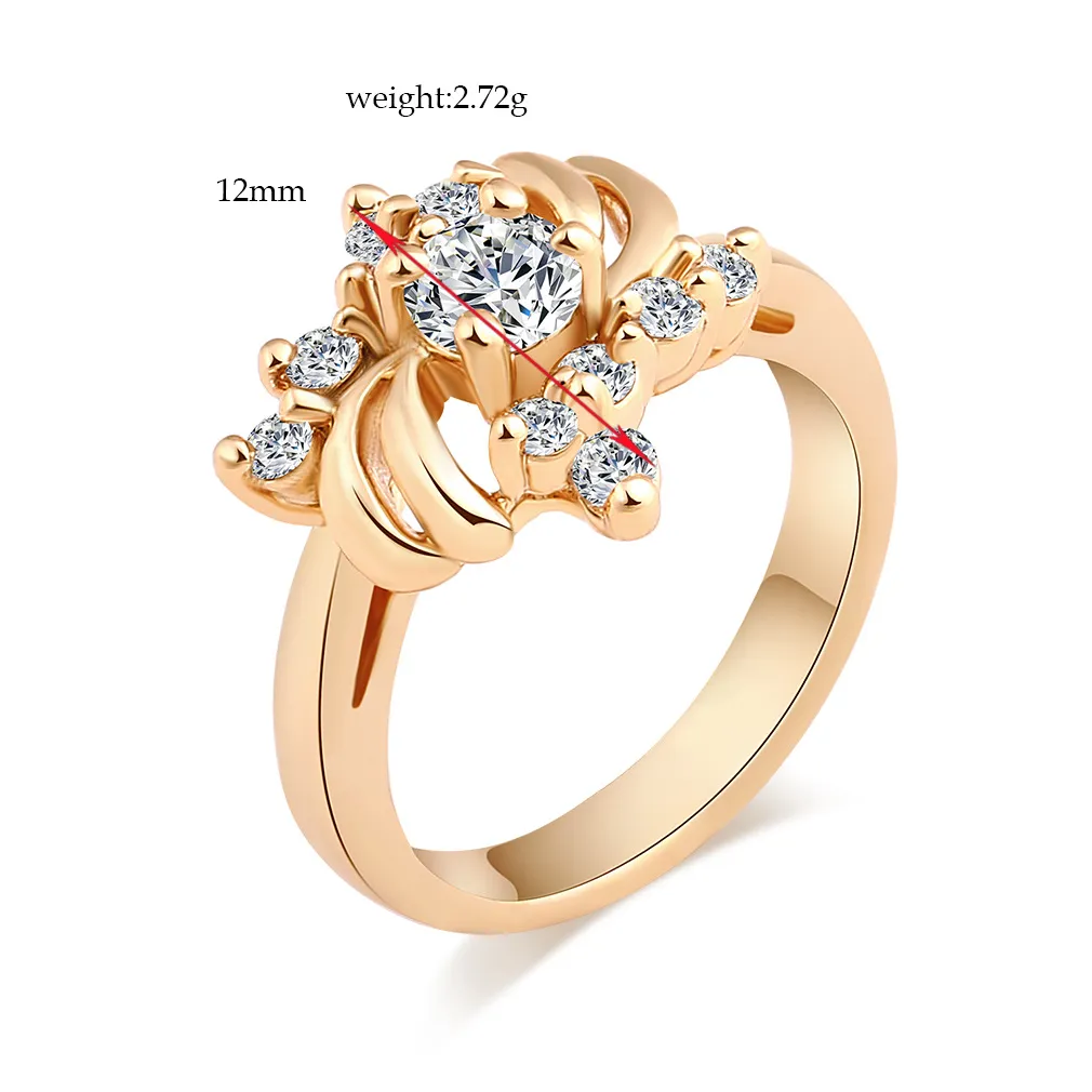 Flower Cubic Zirconia Rings For Women Gold Color Rings Wedding Engagement Party Ring Fashion Women Jewelry From 4 25 DHgate