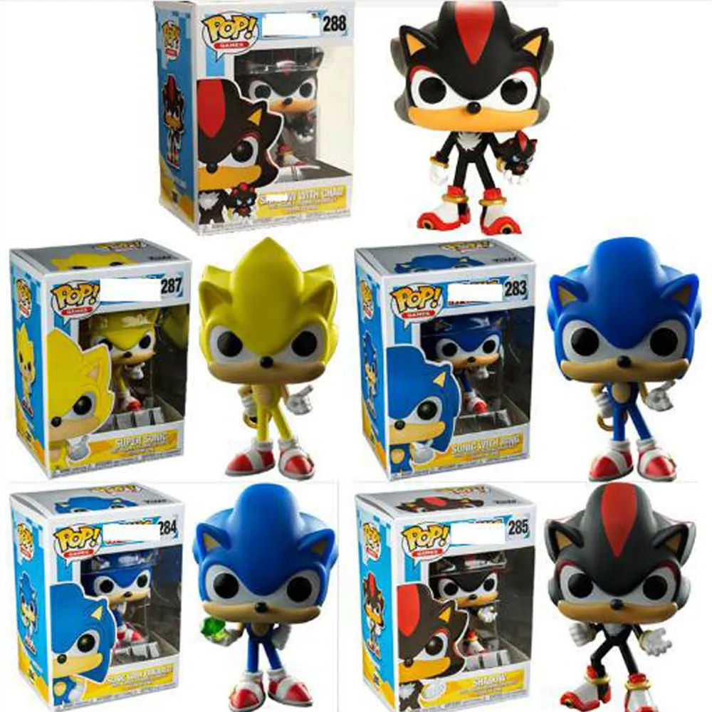 4 "Super Sonic Hedgehog Exclusivo Funko Pop Vinil Action Figure Coleção Presente Kids Brinquedo Xmas Presente