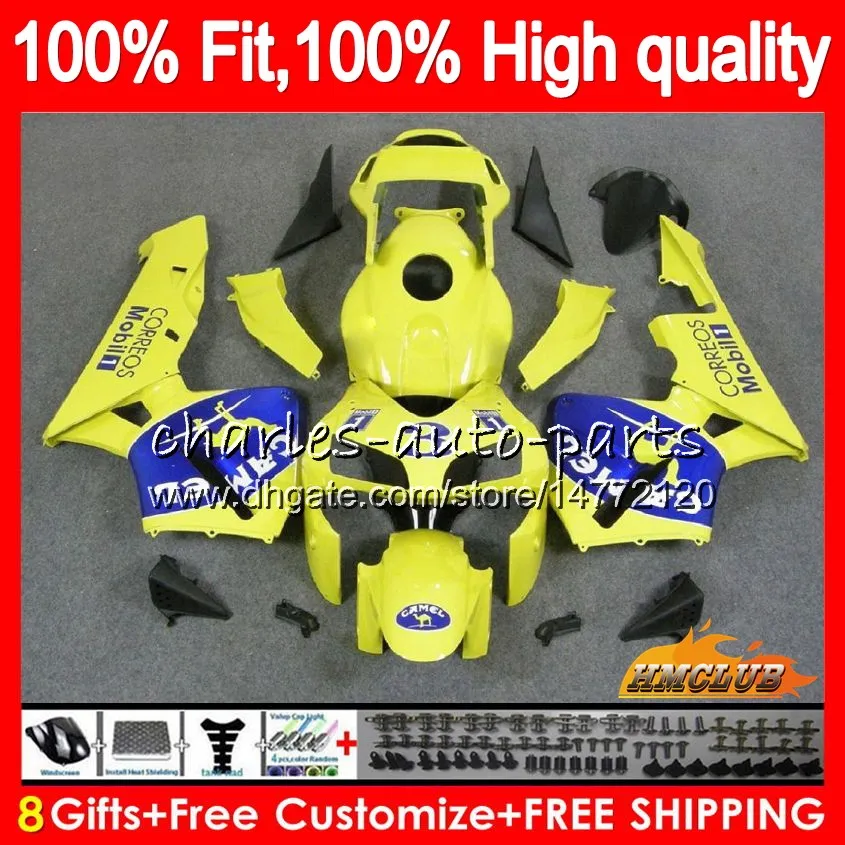 OEM Injection For HONDA CBR600 RR CBR 600RR CBR600RR 03 04 81HC.56 Yellow CAMEL CBR600F5 2003 2004 CBR 600 600F5 RR F5 03 04 Fairing 100%Fit