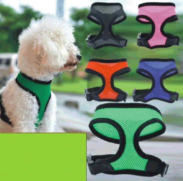 Mesh Pet Sele Soft Mesh Pet Sele Justerbar Andningsbar Valp Säkerhet Rem Mesh Vest för Dog Puppy Cat Tillbehör LSK118