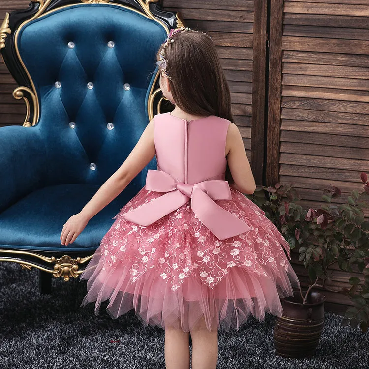2020 New Flower-dress Girls' Elegant Princess Dress Embroidered Children's  Dress Small Host Flower Girl Dress - Flower Girl Dresses - AliExpress