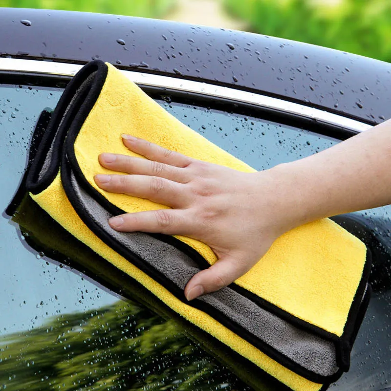 Asciugamano per autolavaggio 30x60 cm Asciugamano in microfibra Panno pulito e asciutto Bordatura Dettagli per la cura Battesimo automatico Prodotti per automobili