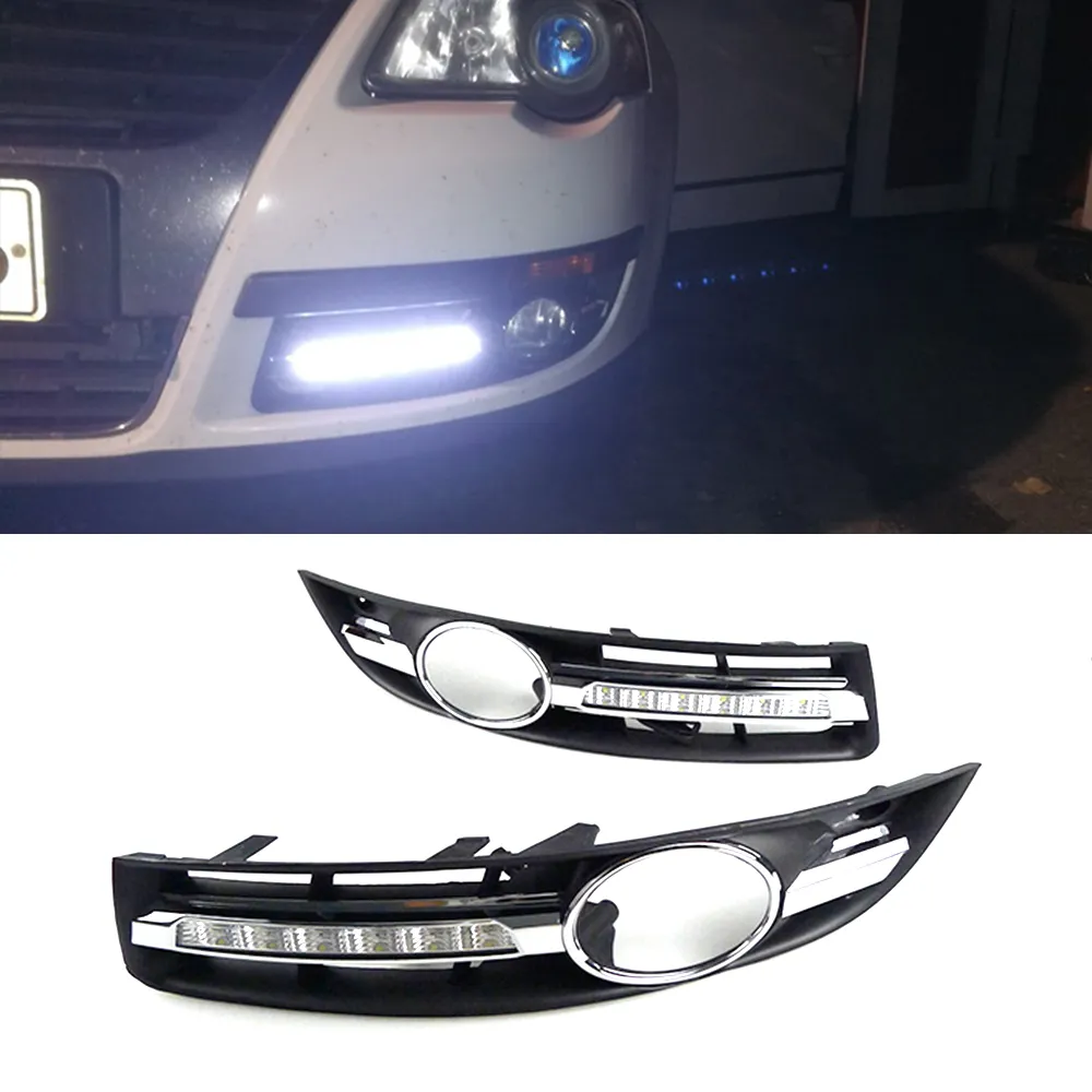 1 쌍 자동차 LED DRL 주간 주간 달리기 폭스 바겐 VW Passat B6 2006 2007 2008 2009 2011 2011