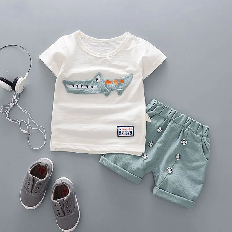 Adorable Cartoon Cotton Summer Newborn Clothes Set For Newborn Baby Boys Includes T Shirt And Pants From Qinqin342 8.6 DHgate.Com