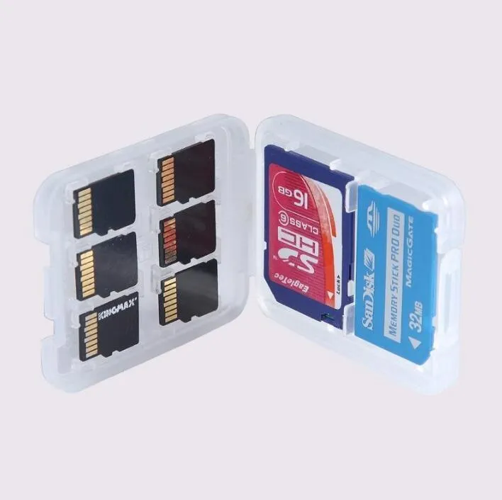 New 8 in 1 Plastic Case Box For TF Micro SD Memory Card for SDHC TF MS Protector Holder High Quality