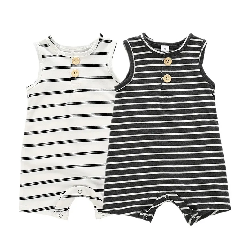 Summer Baby striped Rompers Clothes Infants Striped Soft Cotton Jumpsuits Boutique Kids Casual Jumpsuit Clothings M1938