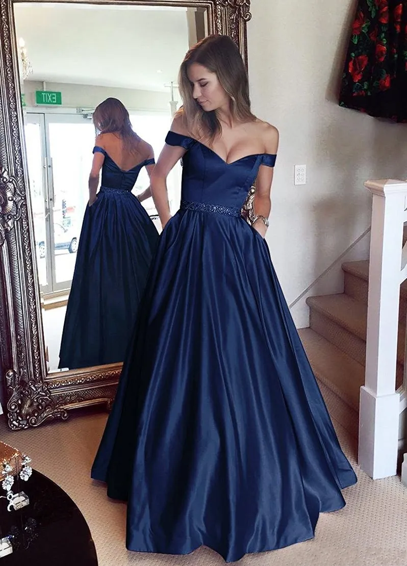 Eleganter Champagner Gold Ballkleid Prom Kleider von Schulterkristall Perlen Schärpe Satin bodenlange dunkle rote rückenlose Abendkleider Hy4094