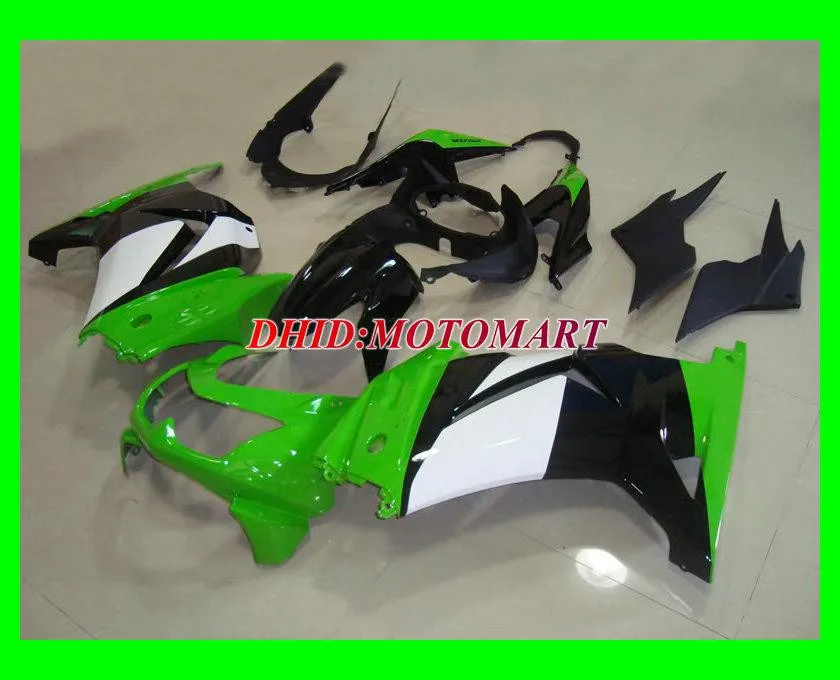 kit carenagem branca preta verde para Kawasaki Ninja ZX ZX250R 250R 2008 2010 2012 EX250 08 09 10 11 12