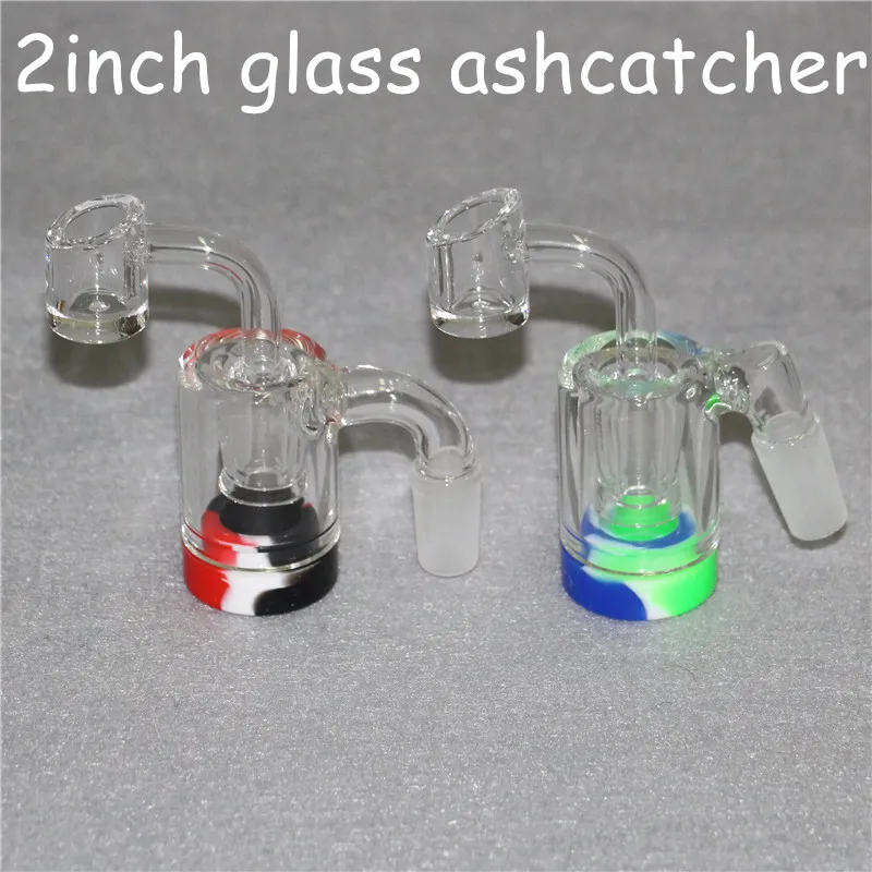 흡연 액세서리 Glass Reclaim Catcher ash catchers handmake with 4mm Quartz Banger nail 및 dab rig bong 용 5/7ml 실리콘 용기