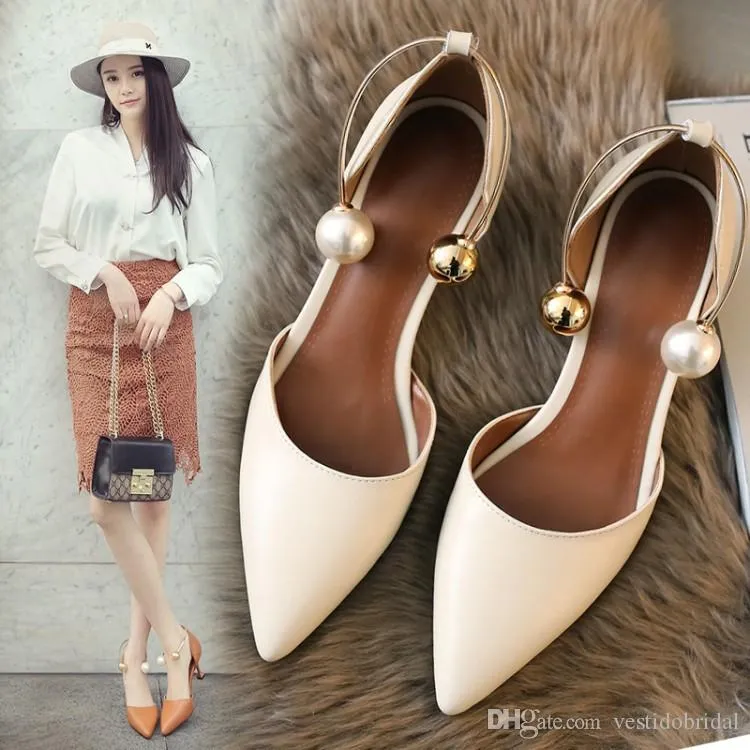 Chaussures de luxe pour femmes pour la mariee 2018 noir ivoire marron 5.5 talon haut chaussure de mariage fete bal formelle pompes causales dames