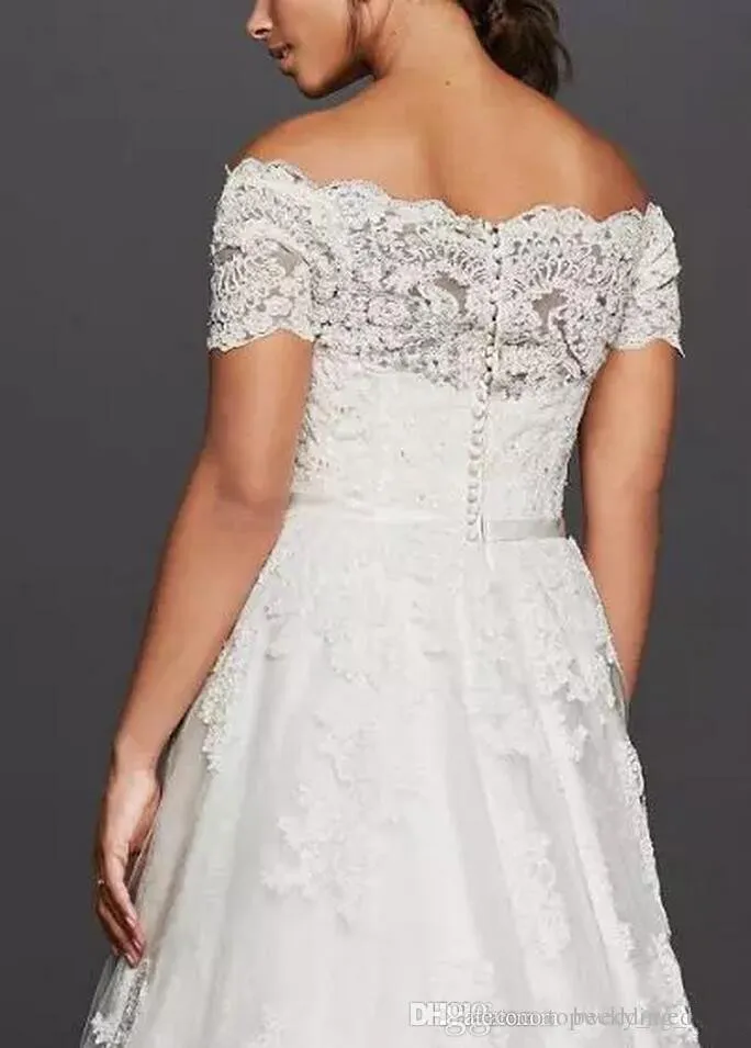 oleg cassini short wedding dress Never Worn Oleg Cassini CWG977 Wedding Dress
