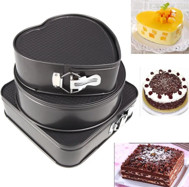 Baking Pan Set: Detachable Non Stick Cake Molds In Square, Round