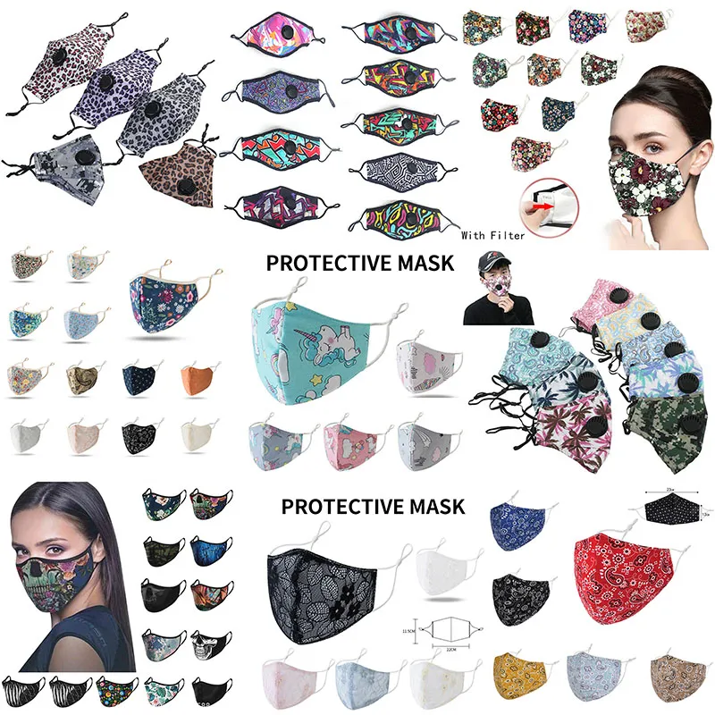 Fashion Face Mask Aspiratura Valvola respiratoria Anti polvere Maschera Pieghevole Folding senza valvola Protezione antipolvere PM2.5 Designer Maschere per il viso Designer Spedizione gratuita