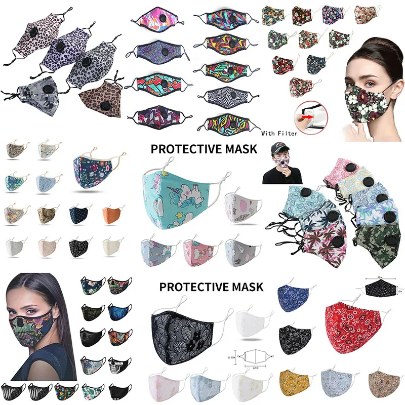 Mode-Gesichtsmaske Atemventil Anti-Staub-Gesichtsmaske Falten ohne Ventil Staubdicht PM2.5 Designer-Gesichtsmasken Kostenloser Versand