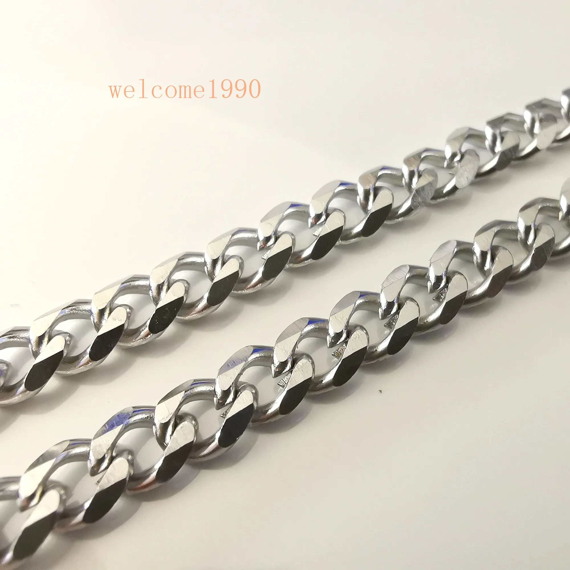 18-32 cali wybierz długość hurtowo 5 sztuk srebrny 4.5MM szerokości łańcuszek ze stali nierdzewnej krawężnik dla kobiet męskie prezenty błyszczący gładki łańcuszek