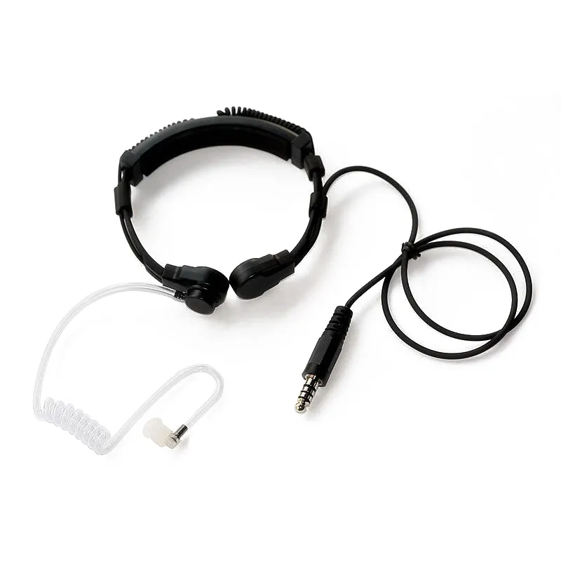 Throat Vibration Mic Hörlur Headset Nato Plug for Radio CS O7W2