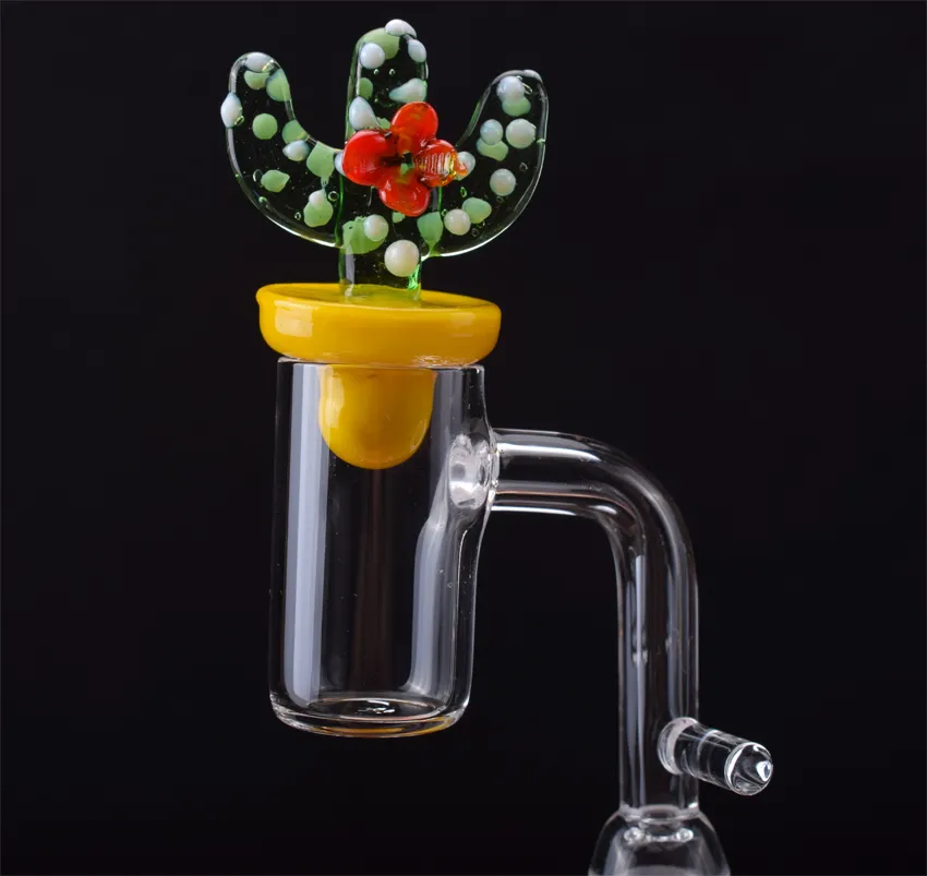 16mm 20mm Quartz Enail Banger With Cactus Carb Cap Female Male 10mm 14mm 18mm Quartz E Nail Banger For Glass Bongs