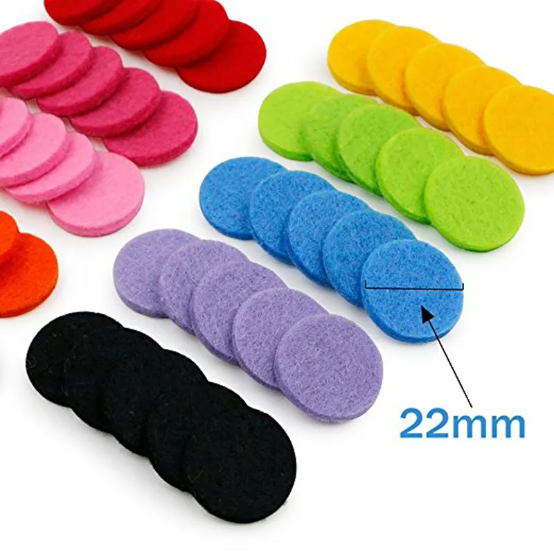 120 pezzi 22 cm feltrini adatti per 30 mm diffusore di olio essenziale collana braccialetto medaglione diffusore colorato Refill225u