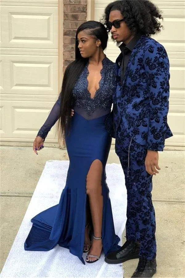 dark blue prom dresses