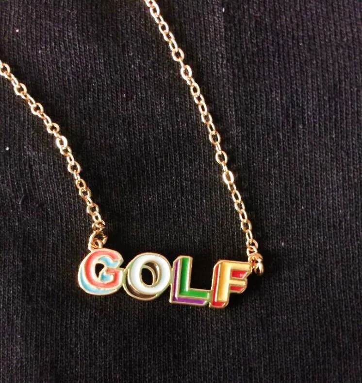 Collier de logo de golf 3d Hip Hop Fashion Skateboard Rap Fashion Personality Collier9944335