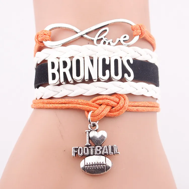 charms per bracciale in tessuto multistrato in pelle di nuovo design con baseball