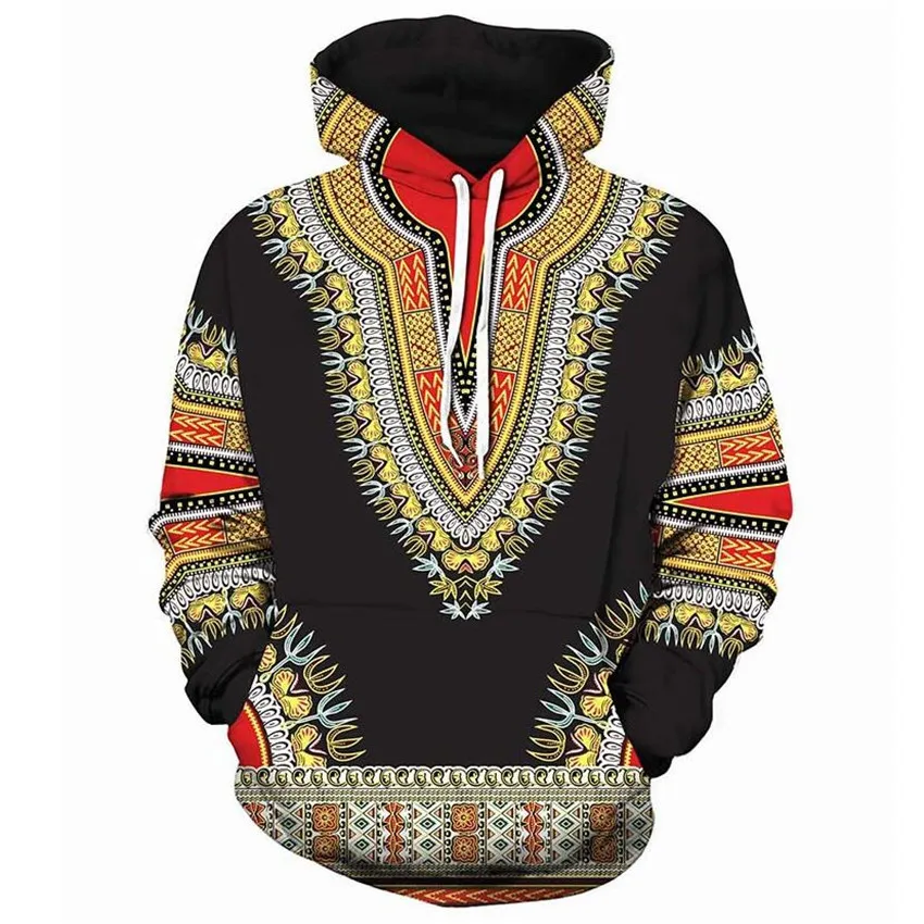 Casual Hooded Sweatshirt Men Women Fashion African Dashiki Print Hoodies Sweatshirts Men Hip Hop Hoodie Tracksuit