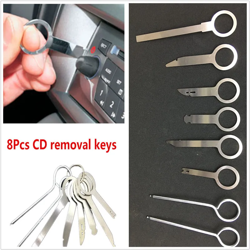 8PCS/LOT Professional Vehicle Car Radio Stereo Audio CD Player Door Panel Removal Removal Install Key Tool Kit universal