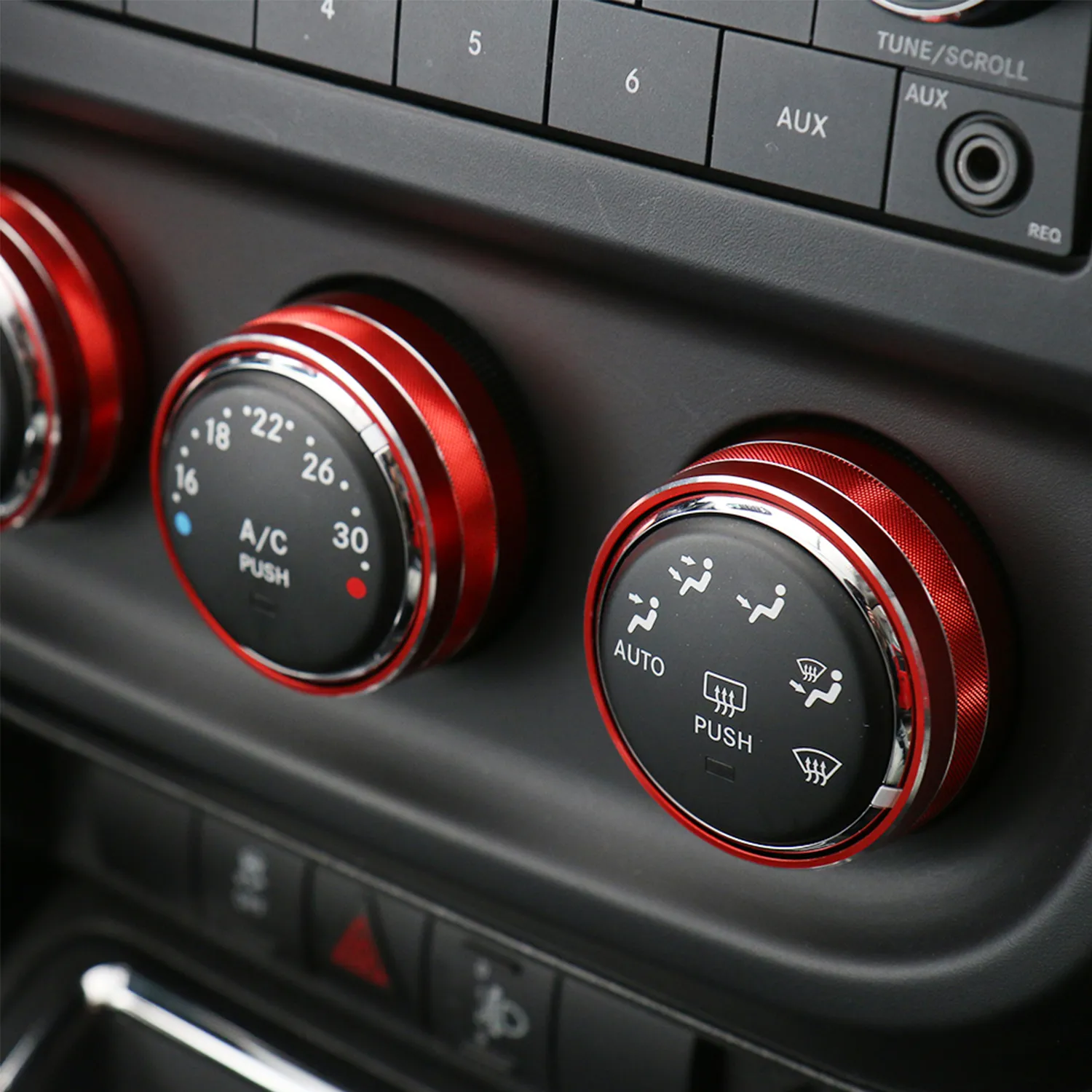 Jidixian Auto Innenraum Klimaanlage Schalter Einstell knopf Dekoration  Abdeckung Ring Zubehör für Jeep Renegade