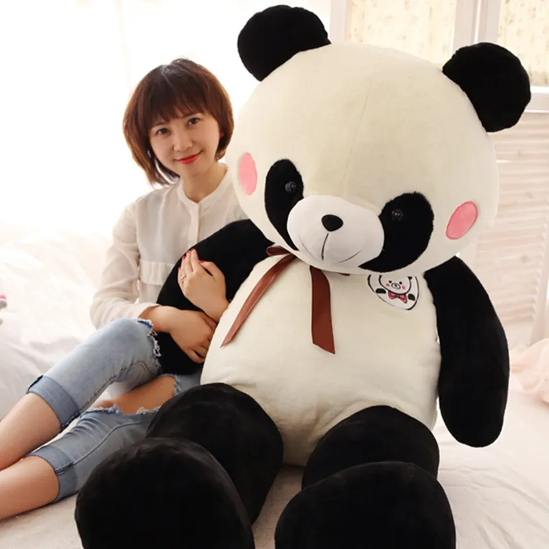 Dorimytrader Jumbo Karikatür Panda Peluş Oyuncak Büyük Dolması Yumuşak Hayvan Panda Yastık Ayı Bebek Kız Hediye Dekorasyon için 59 inç 150 cm DY50686