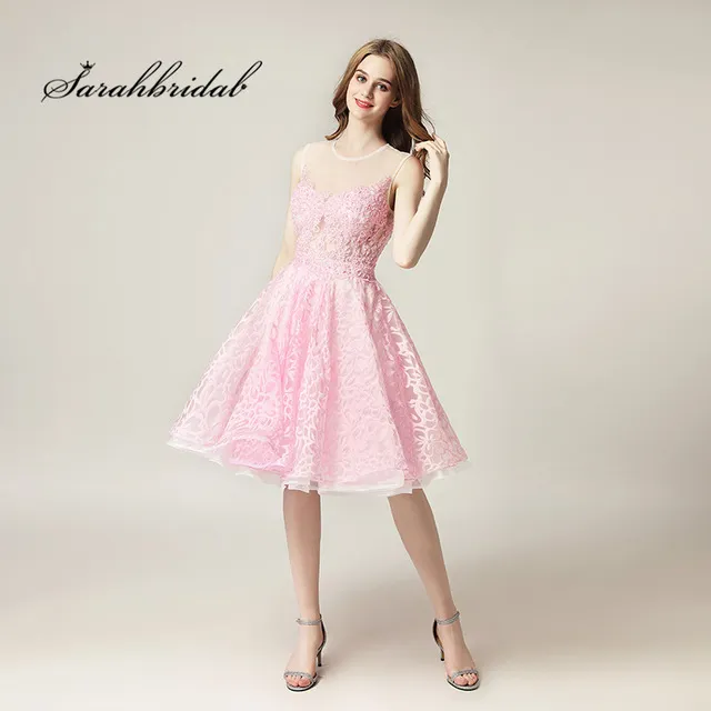 Youthful Sweetly Short Cocktail Dresses Tulle Knee Length O Neck Back