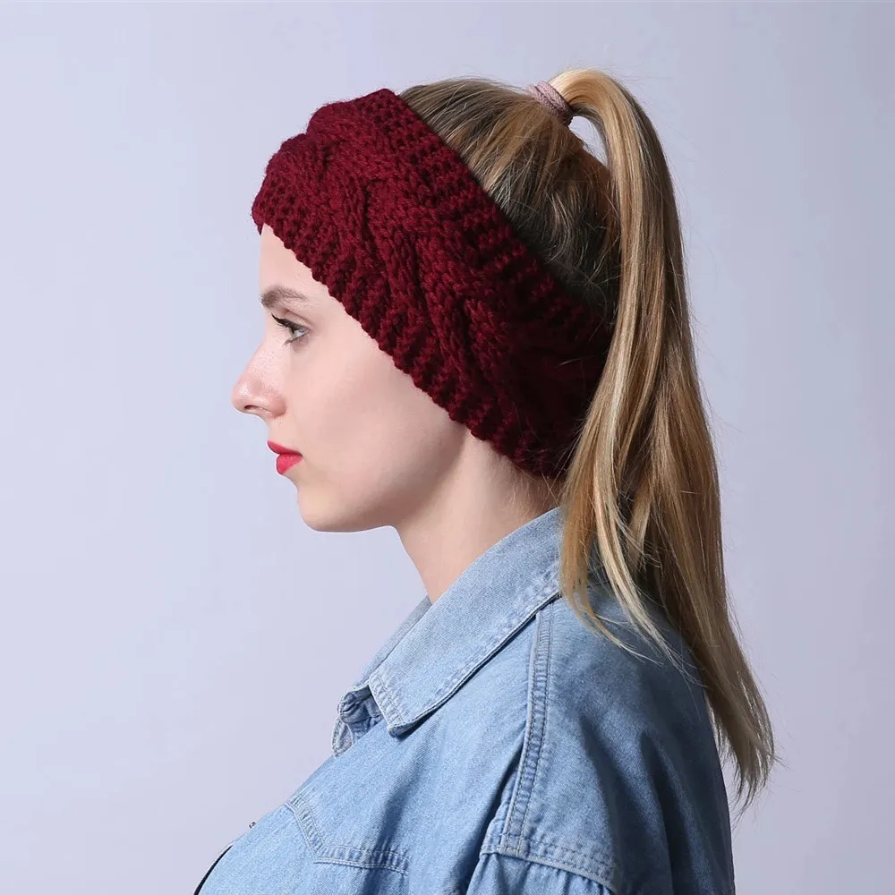 Damesmode Luxe Designer Hoofdband Gebreide Hand Gemaakte DIY 8 Gevormde Draaide haarbanden voor de herfst Winter