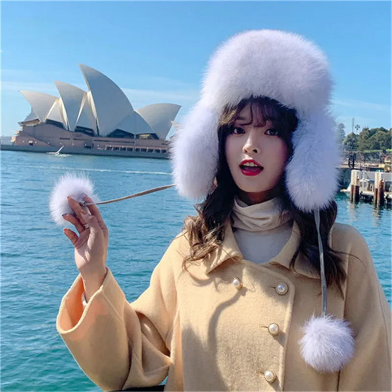 Save Big on Bulk Womens Russian Fur Hat Russian Hat Womens Winter Warm  Earmuffs Cap, Trapper Hat Womens Real Fox Fur Ushanka Aviator Bomber,  Ladies