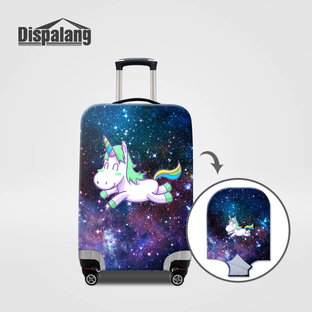 Funda protectora para maleta de viaje al aire libre para mujer, elástica y gruesa, con diseño de unicornio y animales