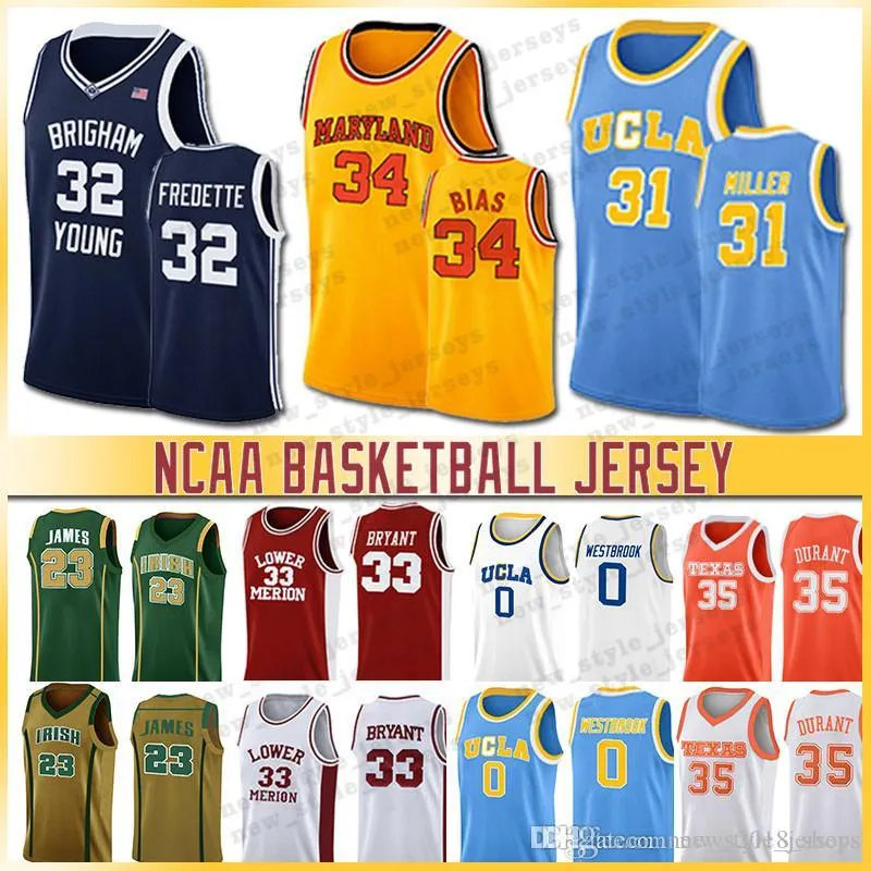 32 Jimmer Fredette 34 Len Bias Westbrook NCAA 23 LeBron Jersey Brigham Young Cougars 30 Curry 3 Wade University Basketball Jerseys Miller