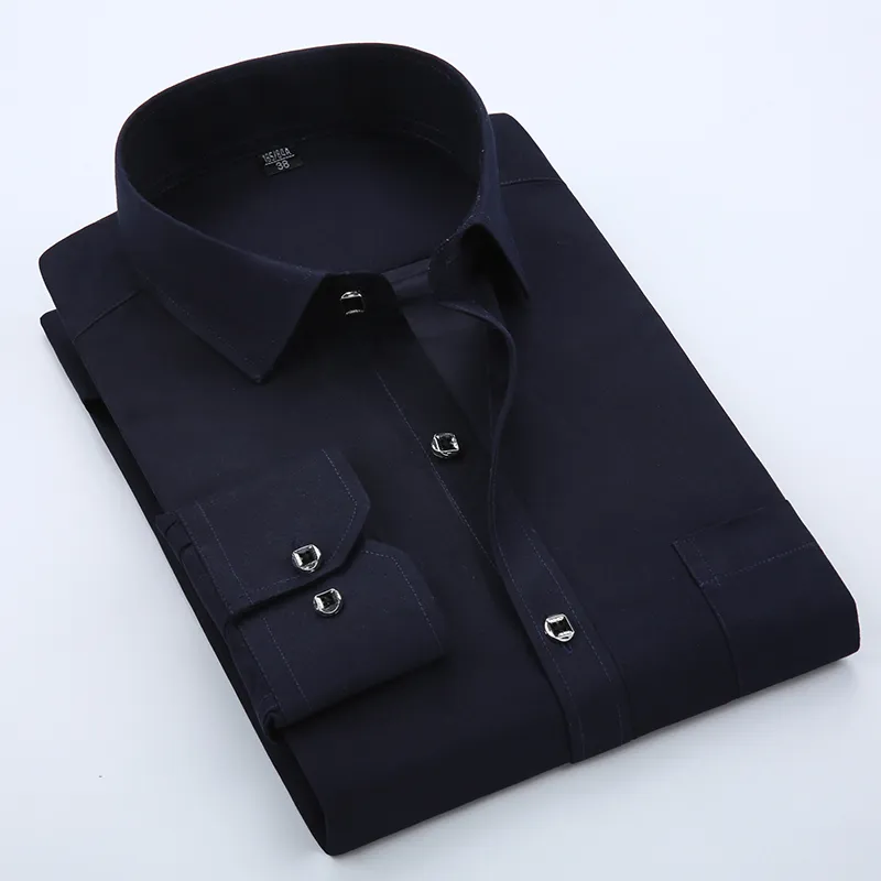 2017 New Brand Cuff Button Mens Dress Shirts Cufflinks Camisa221Qのクラシック長袖ブランドシャツ