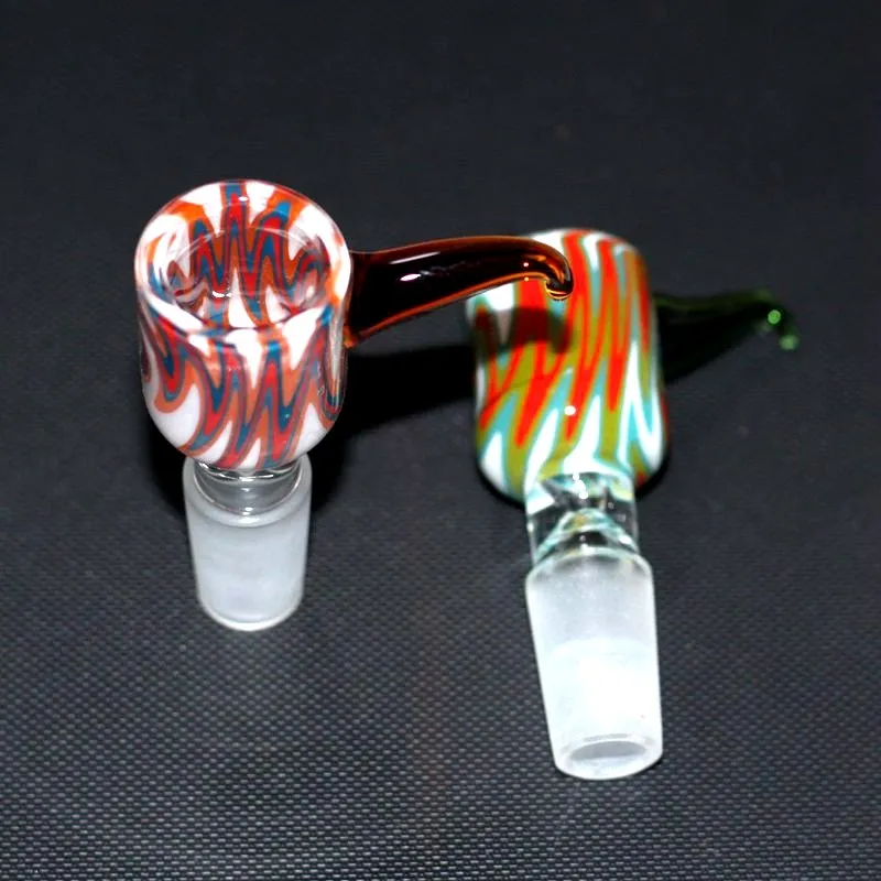 Colorful Glass Bong Bowl Pieces Hookahs Female Male 14mm 18mm With Honeycomb Screen Round Glass Bowls For Oil Rigs Bongs