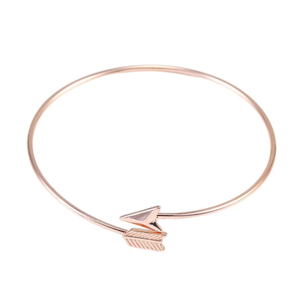 Novo Arco Ajustável e Flecha Rose Gold Cor Bangle Wire Simples Embrulhado Mulheres Pulseiras