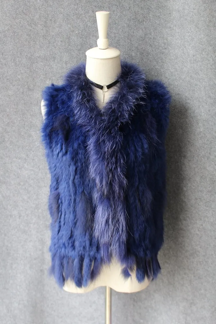 genuine real rabbit fur vest with raccoon fur collar (34)