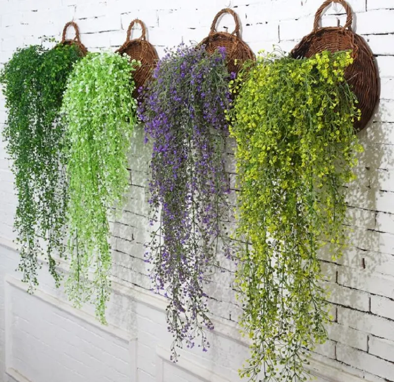 Knstliche hngende Pflanzen und Blumen: Dekorative Efeus Vine Girlande,  Seidenblatthngepflanze fr Zuhause, Hochzeit und Partydekor - Leicht fr  den ...