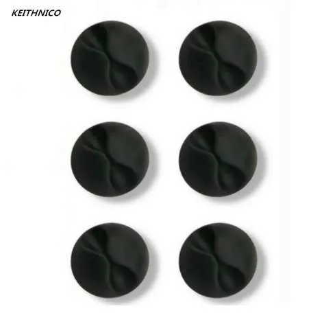 KEITHNICO 6PCS 자동차 케이블 주최자 케이블 와인 더 클립 케이블 홀더 와이어 관리 코드 라인 고정 클램프 USB 충전기