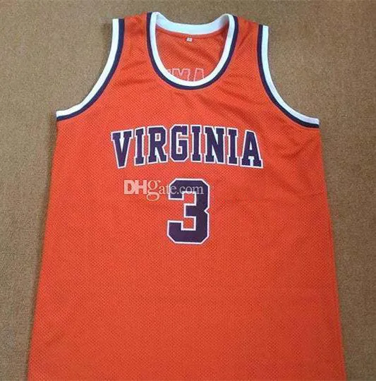 Jeff Lamp #3 Virginia Cavaliers College Retro baskettröja Herrsydda anpassade tröjor med valfritt antal namn