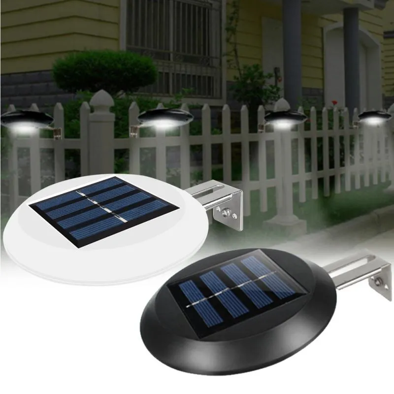 Outdoor Jardim da calha de montagem na parede Início Grille Luzes 9 LEDs Quintal Cerca Noite Pathway Solar Powered impermeável Sink Rodada