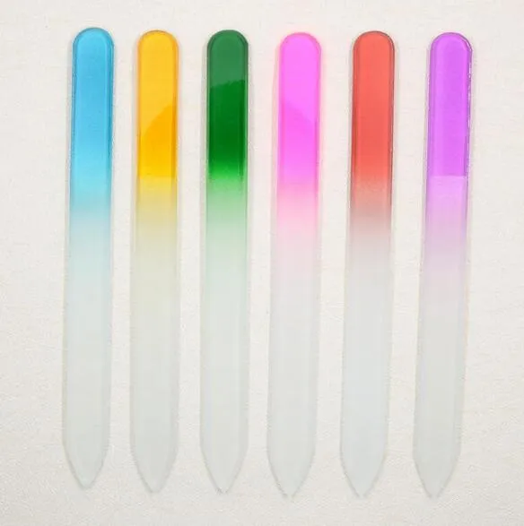 Färgglada glasspikfiler Slitstark kristallfil Nagelbuffert NailCare Nail Art Tool för Manicure UV Polish Tool