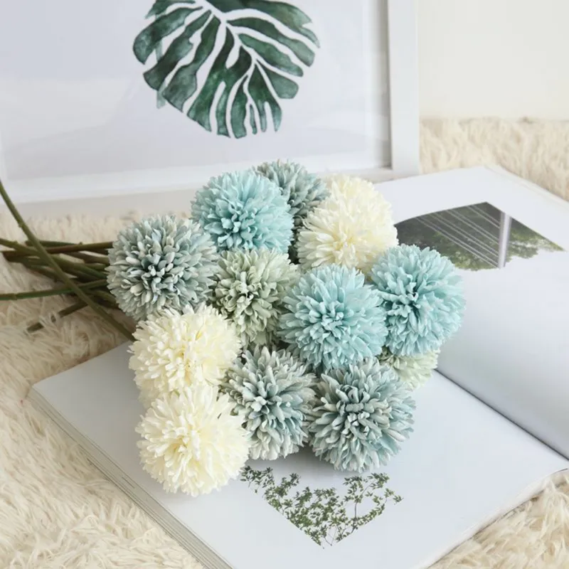 MW57891 Dandelion Single Head Thorn Ball Artificial Flower Bouquet Simulation Decoration For Wedding Party and Home Decor