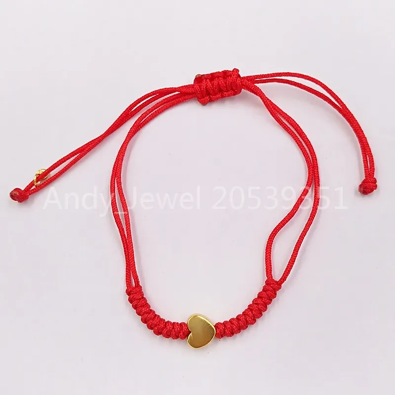 Authentic 925 Sterling Silver Bracelets Red Cord And Gold Sweet Dolls Xxs  Heart Bracelet Fits European Bear Jewelry Style Gift 812781050 From  Pando_jewel, $6.68