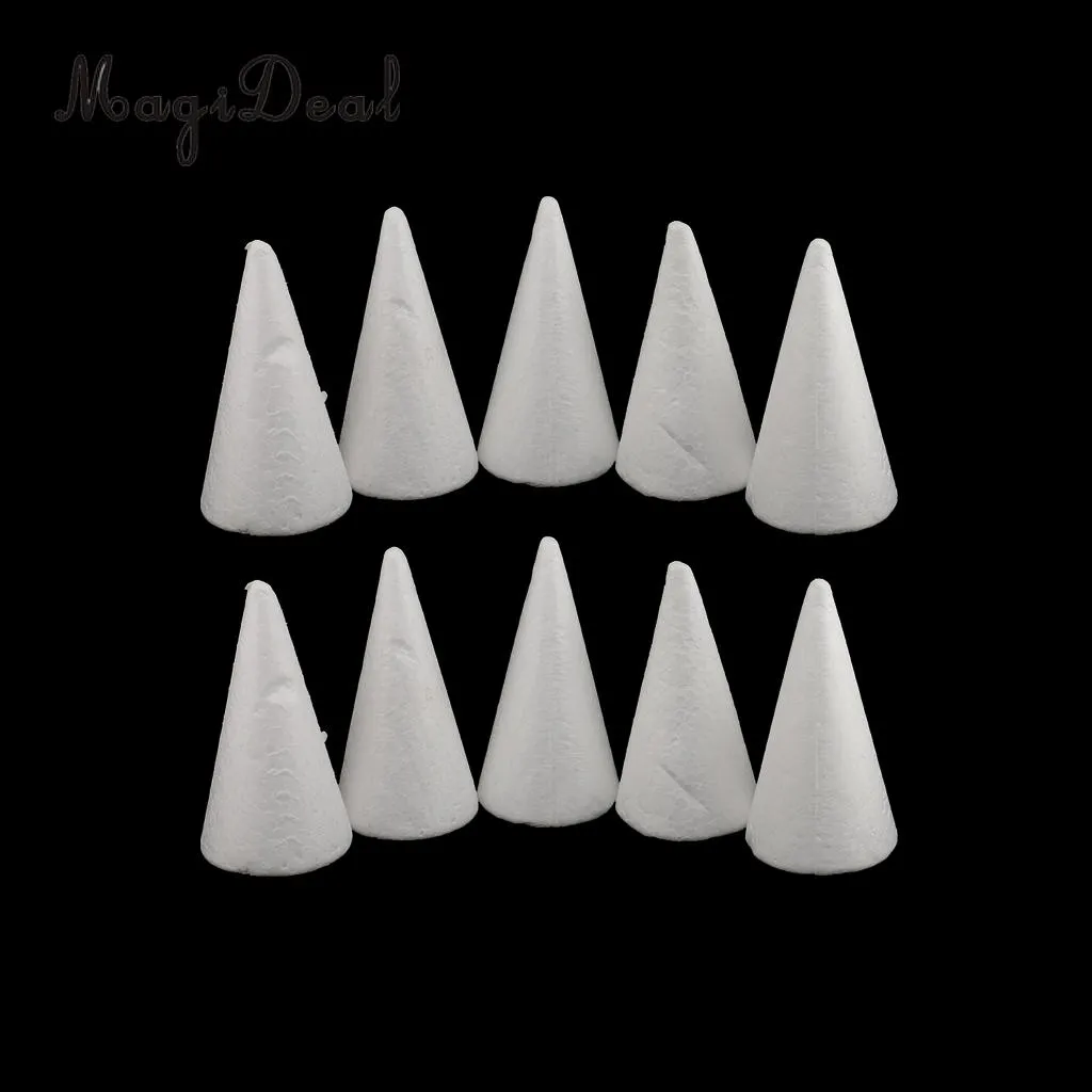 White Styrofoam Foam Cone Ornaments For DIY Crafts, Party Decor From ...