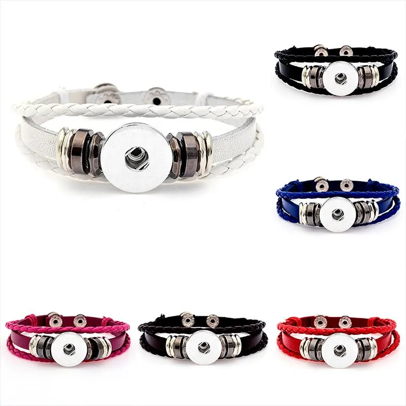 Bottoni automatici Noosa Bracciale con ciondoli 18mm Ginger snaps Bracciale intrecciato in pelle Bracciale per donna Uomo Moda gioielli intercambiabili Bulk