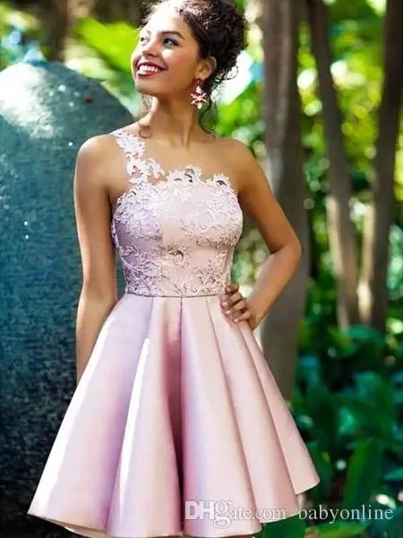 light pink lace homecoming dresses Long Sleeve Lace Short Sexy Baby Pink Homecoming Dress – Hoprom